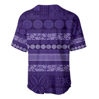 Fiji Marau na Kerisimasi Baseball Jersey Purple Tapa Masi Inspired Christmas LT9 - Polynesian Pride