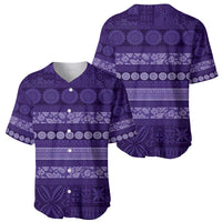 Fiji Marau na Kerisimasi Baseball Jersey Purple Tapa Masi Inspired Christmas - Polynesian Pride