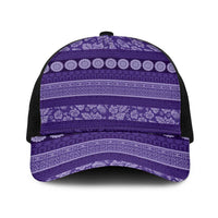Fiji Marau na Kerisimasi Baseball Net Cap Purple Tapa Masi Inspired Christmas - Polynesian Pride