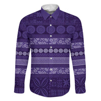 Fiji Marau na Kerisimasi Family Matching Puletasi and Hawaiian Shirt Purple Tapa Masi Inspired Christmas - Polynesian Pride