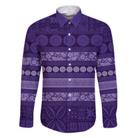 Fiji Marau na Kerisimasi Family Matching Short Sleeve Bodycon Dress and Hawaiian Shirt Purple Tapa Masi Inspired Christmas - Polynesian Pride