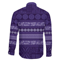 Fiji Marau na Kerisimasi Family Matching Short Sleeve Bodycon Dress and Hawaiian Shirt Purple Tapa Masi Inspired Christmas - Polynesian Pride