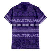 Fiji Marau na Kerisimasi Hawaiian Shirt Purple Tapa Masi Inspired Christmas - Polynesian Pride
