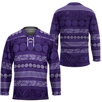 Fiji Marau na Kerisimasi Hockey Jersey Purple Tapa Masi Inspired Christmas - Polynesian Pride