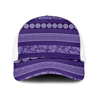 Fiji Marau na Kerisimasi Mesh Trucker Cap Purple Tapa Masi Inspired Christmas - Polynesian Pride