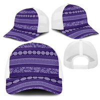 Fiji Marau na Kerisimasi Mesh Trucker Cap Purple Tapa Masi Inspired Christmas LT9 - Polynesian Pride