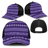 Fiji Marau na Kerisimasi Mesh Trucker Cap Purple Tapa Masi Inspired Christmas LT9 - Polynesian Pride
