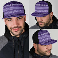Fiji Marau na Kerisimasi Mesh Trucker Cap Purple Tapa Masi Inspired Christmas LT9 - Polynesian Pride