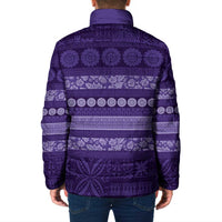 Fiji Marau na Kerisimasi Padded Jacket Purple Tapa Masi Inspired Christmas LT9 - Polynesian Pride