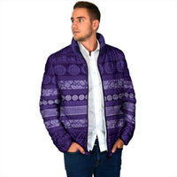 Fiji Marau na Kerisimasi Padded Jacket Purple Tapa Masi Inspired Christmas LT9 - Polynesian Pride