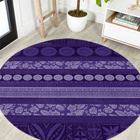 Fiji Marau na Kerisimasi Round Carpet Purple Tapa Masi Inspired Christmas - Polynesian Pride