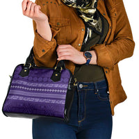Fiji Marau na Kerisimasi Shoulder Handbag Purple Tapa Masi Inspired Christmas LT9 - Polynesian Pride