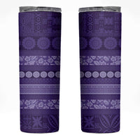 Fiji Marau na Kerisimasi Skinny Tumbler Purple Tapa Masi Inspired Christmas - Polynesian Pride