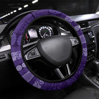 Fiji Marau na Kerisimasi Steering Wheel Cover Purple Tapa Masi Inspired Christmas LT9 Universal Fit Purple - Polynesian Pride