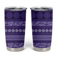 Fiji Marau na Kerisimasi Tumbler Cup Purple Tapa Masi Inspired Christmas - Polynesian Pride