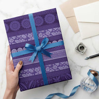 Fiji Marau na Kerisimasi Wrapping Paper Purple Tapa Masi Inspired Christmas LT9 - Polynesian Pride