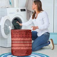 Fiji Marau na Kerisimasi Laundry Basket Red Tapa Masi Inspired Christmas LT9 - Polynesian Pride