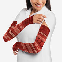 Fiji Marau na Kerisimasi Arm Sleeves Red Tapa Masi Inspired Christmas LT9 - Polynesian Pride