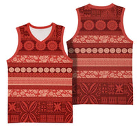 Fiji Marau na Kerisimasi Basketball Jersey Red Tapa Masi Inspired Christmas LT9 - Polynesian Pride