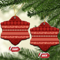 Fiji Marau na Kerisimasi Ceramic Ornament Red Tapa Masi Inspired Christmas - Polynesian Pride