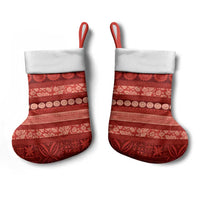 Fiji Marau na Kerisimasi Christmas Stocking Red Tapa Masi Inspired Christmas - Polynesian Pride
