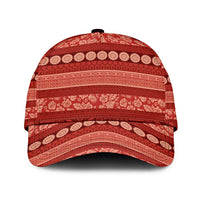 Fiji Marau na Kerisimasi Classic Cap Red Tapa Masi Inspired Christmas LT9 Universal Fit Red - Polynesian Pride