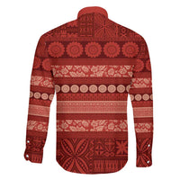 Fiji Marau na Kerisimasi Family Matching Off Shoulder Maxi Dress and Hawaiian Shirt Red Tapa Masi Inspired Christmas - Polynesian Pride
