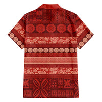 Fiji Marau na Kerisimasi Hawaiian Shirt Red Tapa Masi Inspired Christmas LT9 - Polynesian Pride