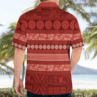 Fiji Marau na Kerisimasi Hawaiian Shirt Red Tapa Masi Inspired Christmas LT9 - Polynesian Pride