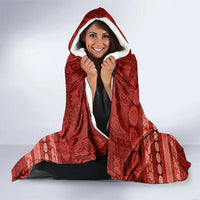 Fiji Marau na Kerisimasi Hooded Blanket Red Tapa Masi Inspired Christmas LT9 - Polynesian Pride