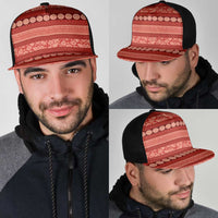 Fiji Marau na Kerisimasi Mesh Trucker Cap Red Tapa Masi Inspired Christmas LT9 - Polynesian Pride