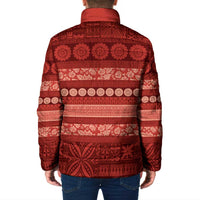 Fiji Marau na Kerisimasi Padded Jacket Red Tapa Masi Inspired Christmas LT9 - Polynesian Pride