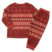 Fiji Marau na Kerisimasi Christmas Pajama Set Red Tapa Masi Inspired Christmas LT9 - Polynesian Pride