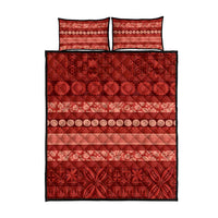 Fiji Marau na Kerisimasi Quilt Bed Set Red Tapa Masi Inspired Christmas - Polynesian Pride