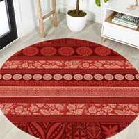 Fiji Marau na Kerisimasi Round Carpet Red Tapa Masi Inspired Christmas - Polynesian Pride