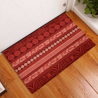 Fiji Marau na Kerisimasi Rubber Doormat Red Tapa Masi Inspired Christmas LT9 - Polynesian Pride
