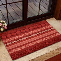 Fiji Marau na Kerisimasi Rubber Doormat Red Tapa Masi Inspired Christmas LT9 - Polynesian Pride