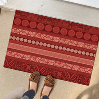 Fiji Marau na Kerisimasi Rubber Doormat Red Tapa Masi Inspired Christmas LT9 - Polynesian Pride