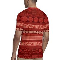Fiji Marau na Kerisimasi Rugby Jersey Red Tapa Masi Inspired Christmas LT9 - Polynesian Pride