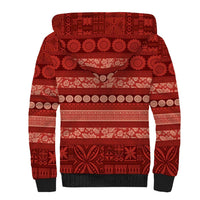 Fiji Marau na Kerisimasi Sherpa Hoodie Red Tapa Masi Inspired Christmas - Polynesian Pride