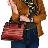 Fiji Marau na Kerisimasi Shoulder Handbag Red Tapa Masi Inspired Christmas LT9 - Polynesian Pride