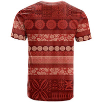 Fiji Marau na Kerisimasi T Shirt Red Tapa Masi Inspired Christmas LT9 - Polynesian Pride