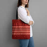 Fiji Marau na Kerisimasi Tote Bag Red Tapa Masi Inspired Christmas - Polynesian Pride