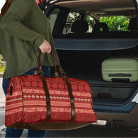 Fiji Marau na Kerisimasi Travel Bag Red Tapa Masi Inspired Christmas LT9 - Polynesian Pride
