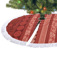 Fiji Marau na Kerisimasi Tree Skirt Red Tapa Masi Inspired Christmas LT9 - Polynesian Pride