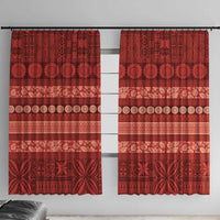 Fiji Marau na Kerisimasi Window Curtain Red Tapa Masi Inspired Christmas - Polynesian Pride