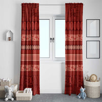 Fiji Marau na Kerisimasi Window Curtain Red Tapa Masi Inspired Christmas - Polynesian Pride