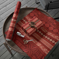 Fiji Marau na Kerisimasi Wrapping Paper Red Tapa Masi Inspired Christmas LT9 - Polynesian Pride