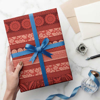 Fiji Marau na Kerisimasi Wrapping Paper Red Tapa Masi Inspired Christmas LT9 - Polynesian Pride