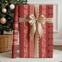 Fiji Marau na Kerisimasi Wrapping Paper Red Tapa Masi Inspired Christmas LT9 - Polynesian Pride
